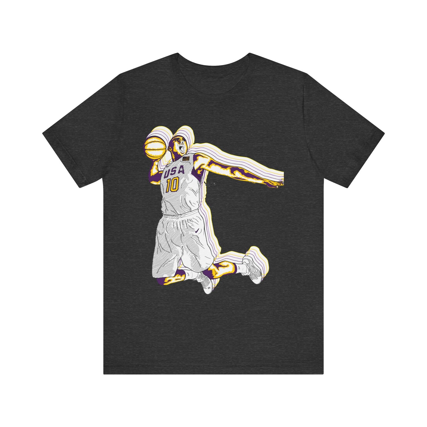 Olympics Spirit! Vintage Basketball Graphic Tee - USA Dunk Design for Sports Enthusiasts