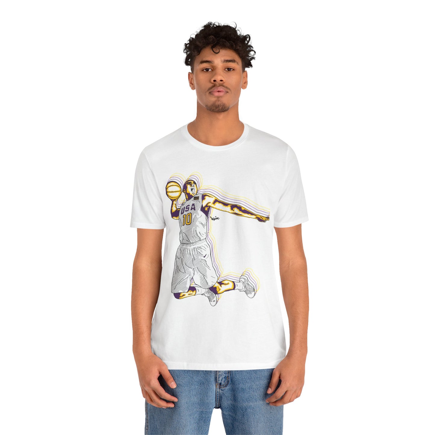 Olympics Spirit! Vintage Basketball Graphic Tee - USA Dunk Design for Sports Enthusiasts