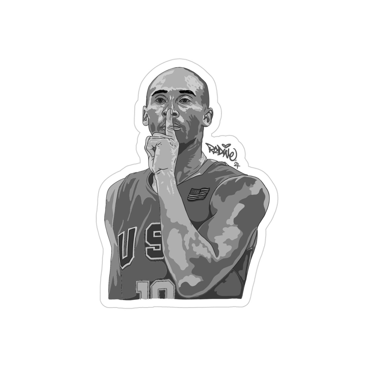 Olympics Shhhh! Transparent Outdoor Stickers, Die-Cut, 1pc