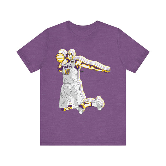 Olympics Spirit! Vintage Basketball Graphic Tee - USA Dunk Design for Sports Enthusiasts