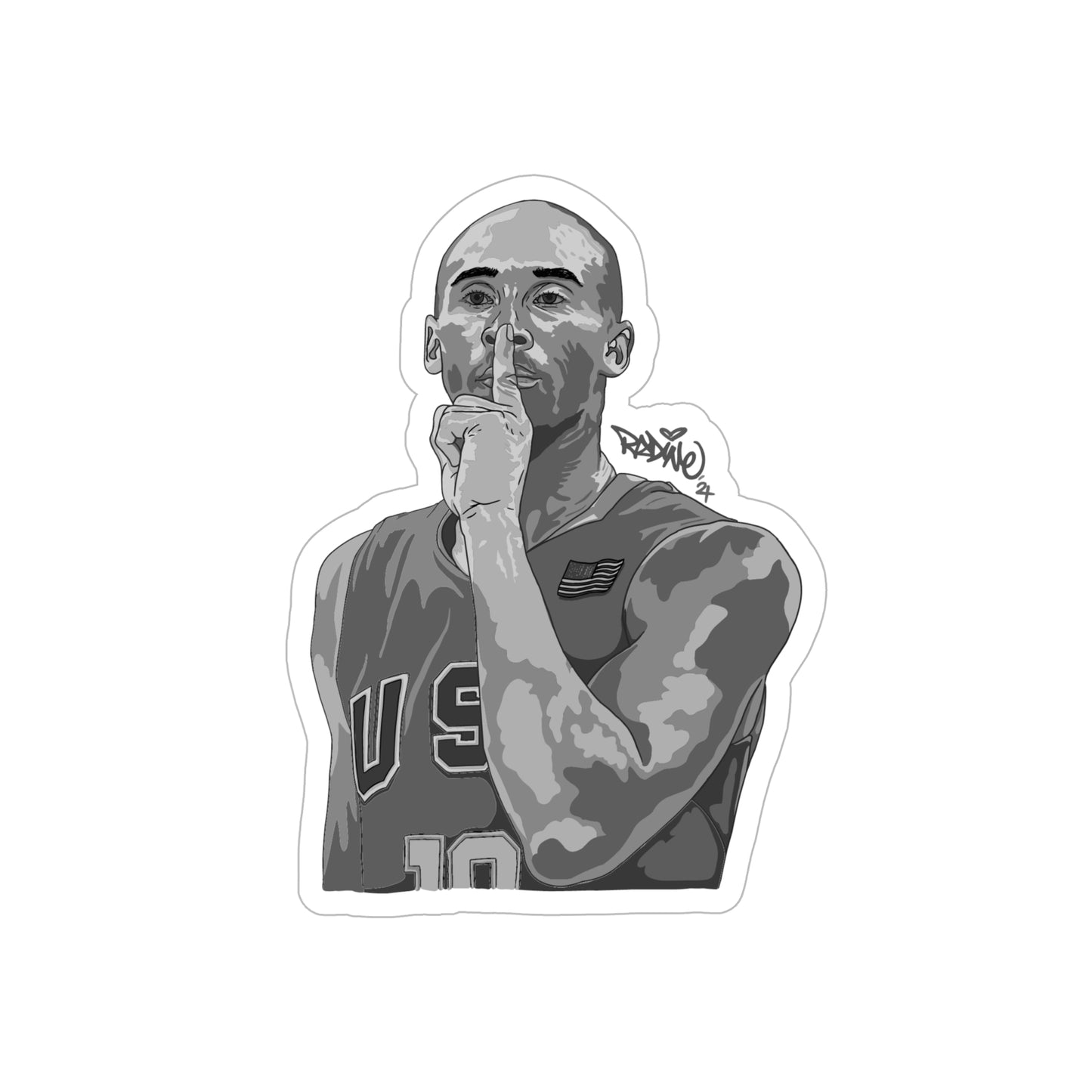 Olympics Shhhh! Transparent Outdoor Stickers, Die-Cut, 1pc