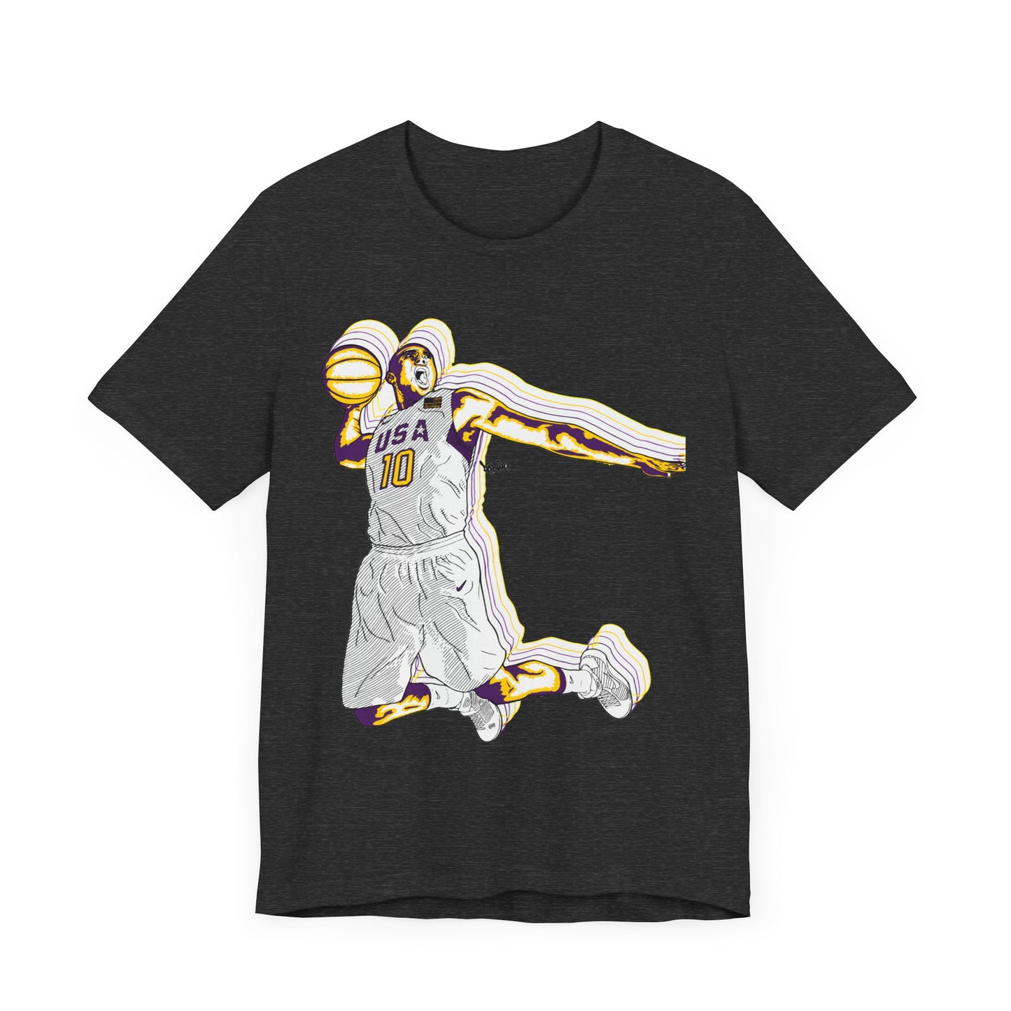 Olympics Spirit! Vintage Basketball Graphic Tee - USA Dunk Design for Sports Enthusiasts