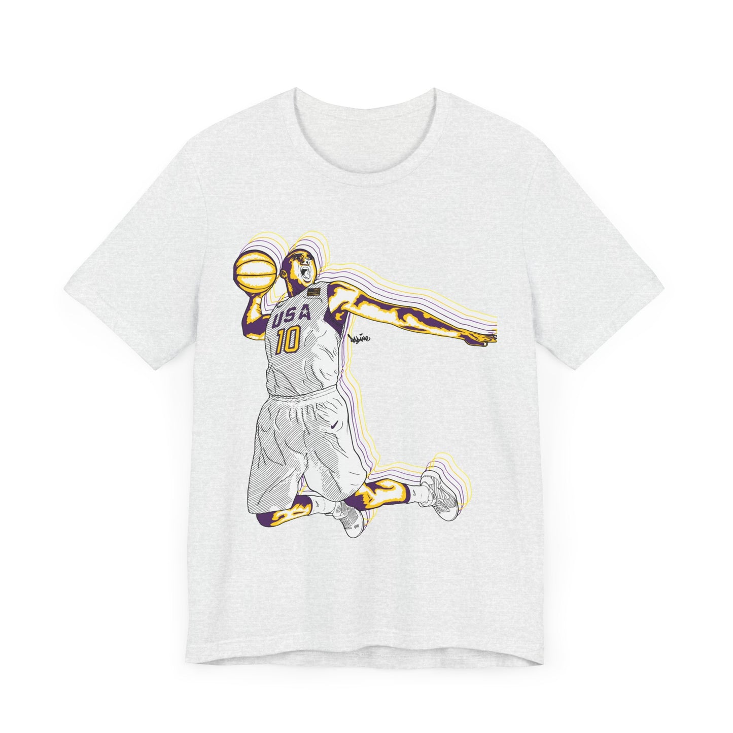 Olympics Spirit! Vintage Basketball Graphic Tee - USA Dunk Design for Sports Enthusiasts